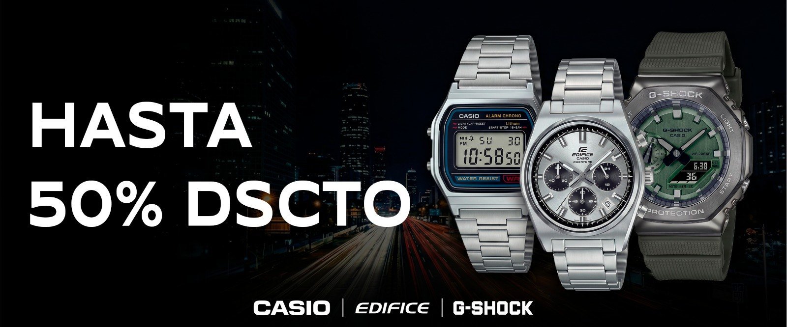 Hasta 50% de descuento en relojes Casio, Edifice y G-Shock